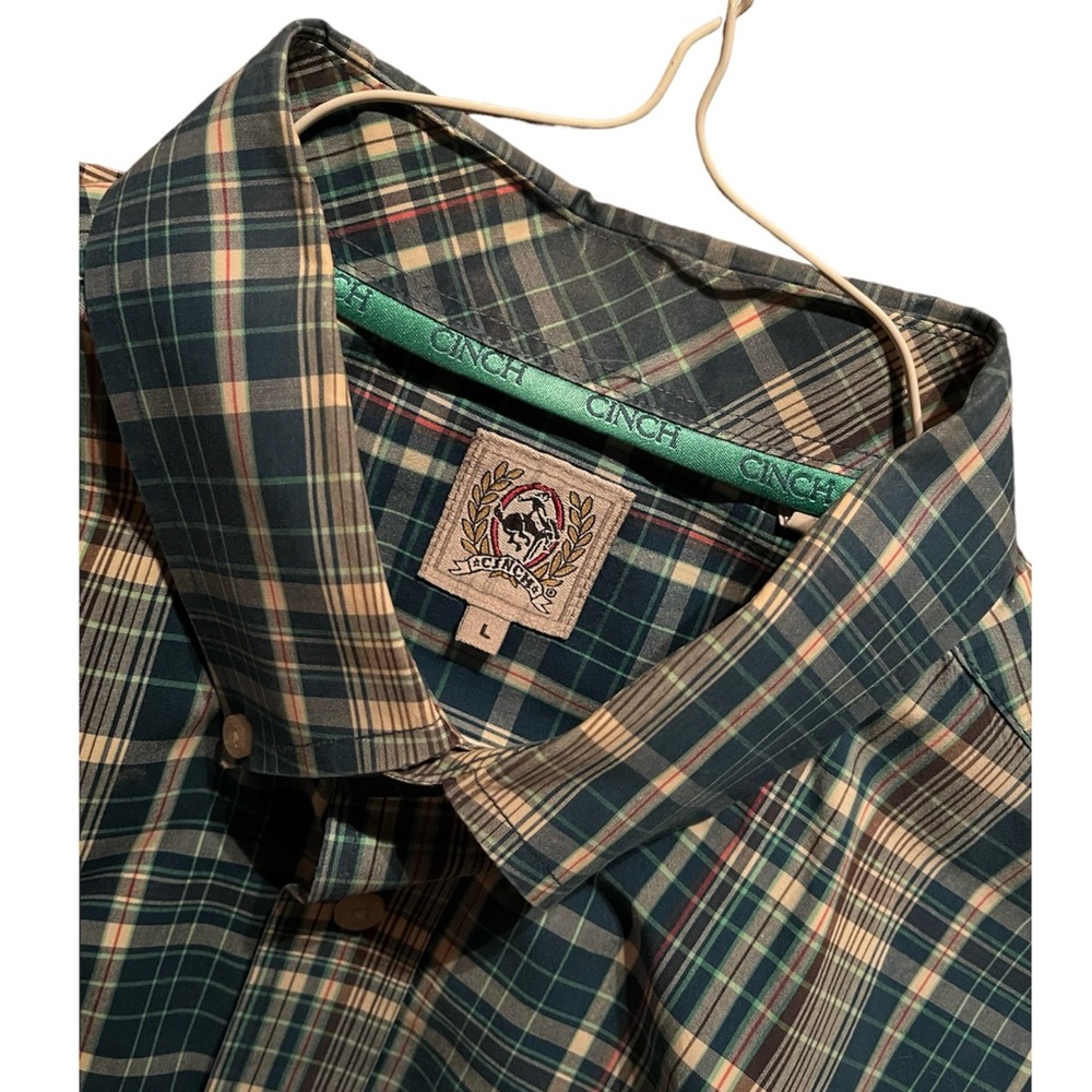 Men’s Cinch Long Sleeve Button Up Down Collared Shirt Large - Picture 7 of 8